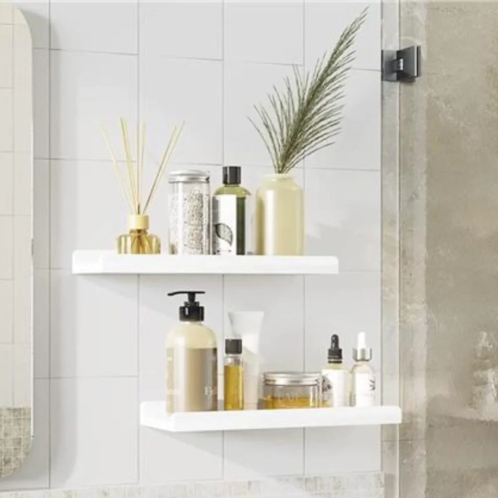 Floating Shelves Wall Mounted Set of 2, for Bedroom Bathroom Kitchen Office